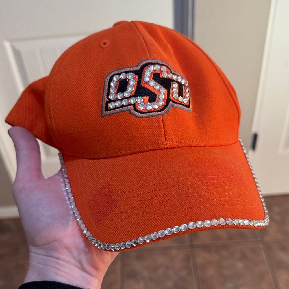 OSU Orange Cap with Rhinestone Accents
